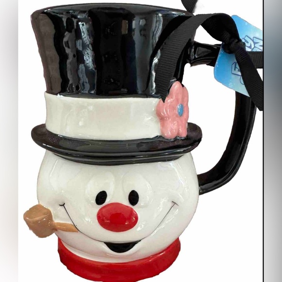 RAE DUNN CHRISTMAS HOLIDAY WINTER FROSTY THE SNOWMAN COFFEE MUG “FROSTY” - Picture 1 of 10